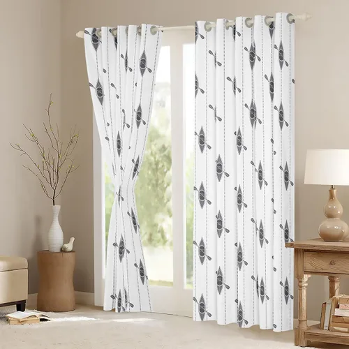 Vista 3 de Feelyou Cortinas de lago para dormitorio, sala de estar para niños, decoración de casa de lago, cortinas opacas (2 paneles, 38 x 45 pulgadas), Multi
