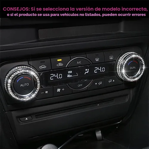 Vista 8 de Tapones para pomos de aire acondicionado, compatibles con Mazda 3 14-19 Pegatinas de tapas de perillas de CA