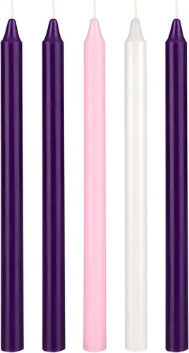 Vista 10 de Mega Candles Juego de 4 velas de adviento de Navidad sin perfume, velas autoajustables con núcleo de color sumergido a mano de 10 pulgadas x 7/8