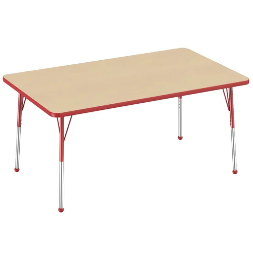 Vista 231 de FDP - Mesa rectangular para actividades escolares y de oficina (24 x 36 pulgadas), patas estándar con deslizadores giratorios, altura ajustable