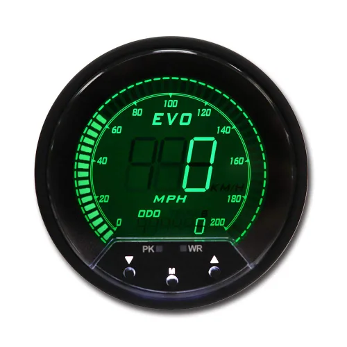 Vista 4 de MOTOR METER RACING Serie EVO 85mm 3-3/8" Velocímetro GPS Digital de 200 MPH LED Azul Rojo Blanco Verde Retroiluminación Función de Advertencia