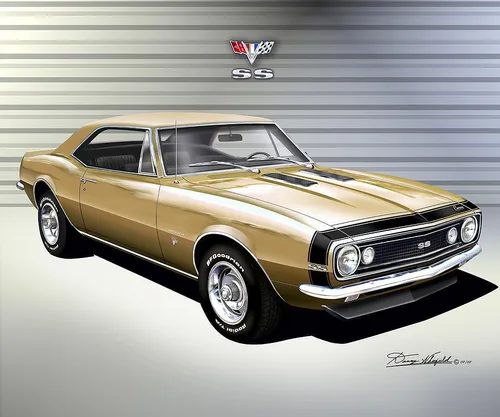 Vista 3 de 1967 Chevrolet Camaro SS Fine Art Prints By Danny Whitfield (Size 24 x 36, RED)