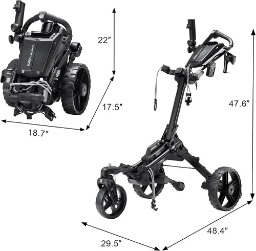 Vista 12 de KVV Electric Golf Push Cart with Remote Control, Super Compact and Lightweight Electric Golf Cart,Smallest Folding Size Electric Golf Cart, Suitable