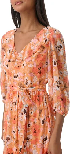 Vista 2 de Karl Lagerfeld Paris Vestido midi con volantes florales para mujer