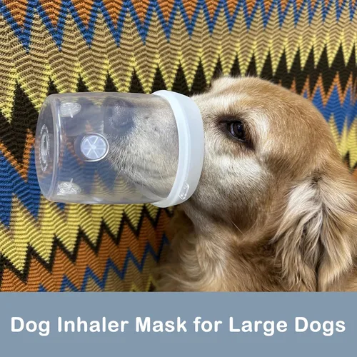 Vista 2 de Espaciador inhalador para perros grandes, cámara de aerosol para mascotas con máscara de silicona para perros grandes, para primeros auxilios