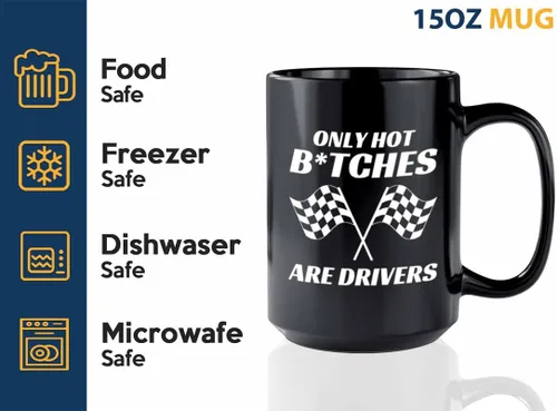 Vista 3 de Taza de café Racer de 15 onzas, color negro, solo conductores calientes, Fuel Speed Racer Car Guys Circuit, regalos para él, papá, hombres, novio