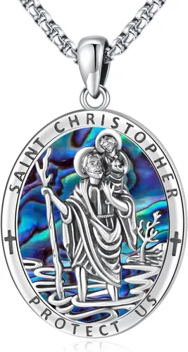 Vista 31 de Collar de San Patrono de Plata de Ley 925 St 01-Virgen María-Oro