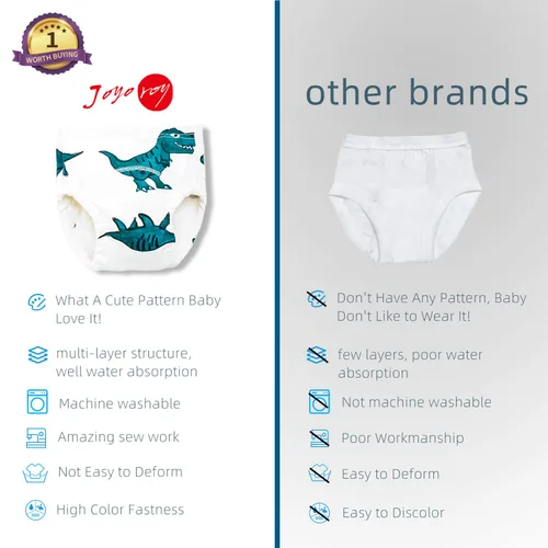 Vista 4 de Pantalones de entrenamiento impermeables para niños, pantalones de entrenamiento para niños pequeños, ropa interior de entrenamiento para ir al baño