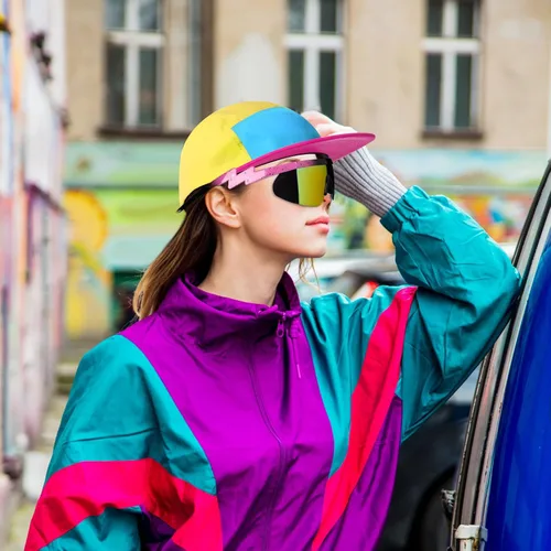 Vista 5 de Cindeer 2 lentes de sol retro de neón de los años 80 y 90, sin armazón, accesorios de disfraces de los años 80 para mujeres y hombres, fiesta