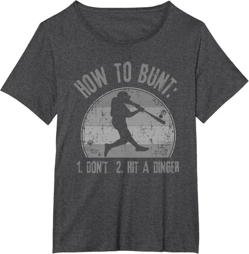 Vista 32 de Cómo Bunt Don't Hit A Dinger - Camiseta divertida de béisbol y sóftbol, Negro, S