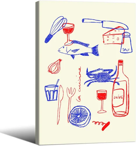 Vista 29 de MWZUPQ Póster de cóctel colorido de moda, retro, lindas copas de vino, lienzo, arte de pared, llena tu taza, pinturas impresiones de bares, cocina