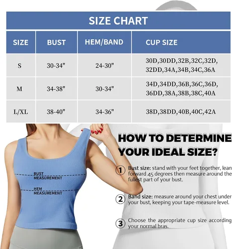 Vista 6 de Camiseta sin mangas para mujer, brasier integrado, cuello redondo, para entrenamiento, acanalado, deportivo, acolchado, sin costuras, ombligueras