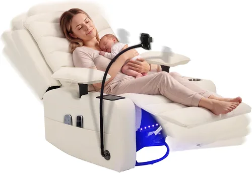 Vista 9 de Olela Power Glider - Silla reclinable para guardería, mecedora giratoria Gris