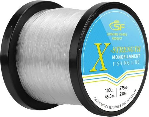 Vista 31 de SF - Línea de pesca monofilamento premium, carrete X-Strong de nailon mono material, línea líder para agua salada y agua dulce