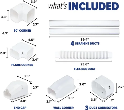 Vista 8 de Sealproof Kit de cubierta de línea de CA mini dividida, kit decorativo de PVC de grado profesional blanco de 3 pulgadas que proporciona cobertura