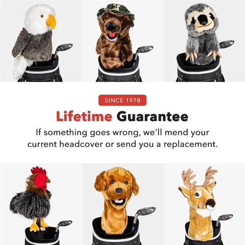 Vista 7 de Daphne's Headcovers Golden Retriever Cubierta para cabeza de conductor Premium Cubiertas divertidas para palos de golf Cubiertas elegantes