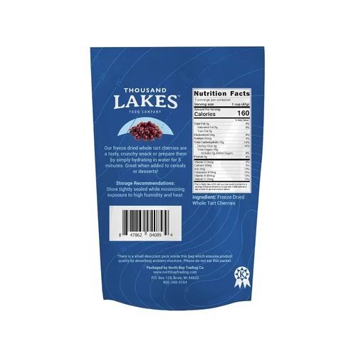 Vista 2 de Thousand Lakes Frutas liofilizadas - Cerezas ácidas 1.5 onzas Sin azúcar añadido 100% cerezas
