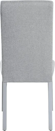 Vista 6 de Acme Lanton - Silla auxiliar en tela de lino gris y blanco antiguo