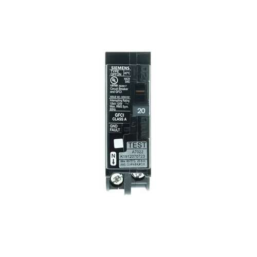 Vista 2 de Disyuntor de circuito neutro enchufable GFCI de 1 polo de 20 amperios
