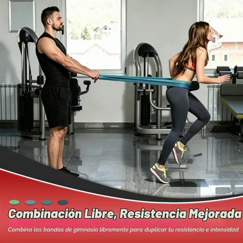 Vista 7 de Bandas de resistencia de 4 niveles para entrenar, bandas de asistencia para Azul Gradiente