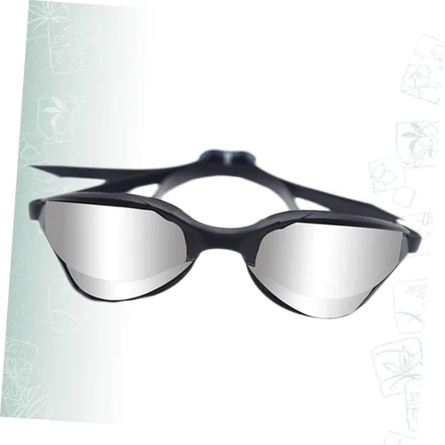 Vista 3 de VALICLUD Gafas de natación profesionales, marco negro con revestimiento de espejo plateado, gafas de natación impermeables antivaho para adultos
