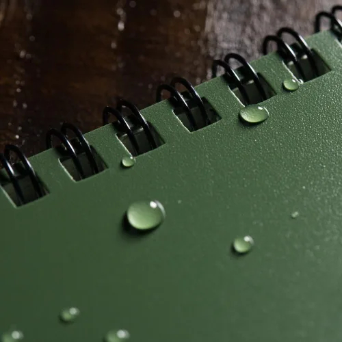 Vista 12 de Rite in the Rain Cuaderno de espiral superior resistente a la intemperie, 4 x 6 pulgadas, cubierta verde, patrón universal, paquete de 6