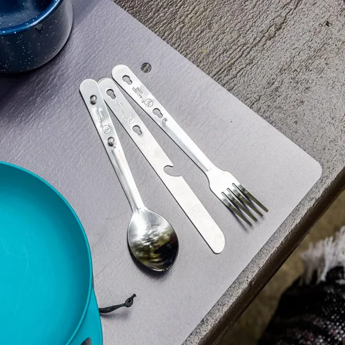 Vista 7 de ASR Outdoor Juego de 2 utensilios de cocina minimalista para campamento, estilo militar del ejército MRE Chow