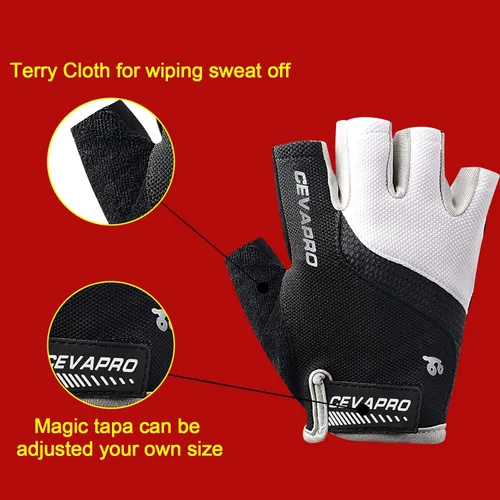 Vista 5 de Cevapro Guantes de ciclismo para hombres y mujeres, guantes de bicicleta de montaña MTB, guantes de bicicleta con almohadilla antideslizante que