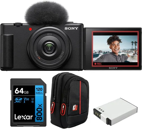 Vista 9 de Cámara Sony ZV-1F Vlog con video 4K y 20.1MP para creadores de contenido y vloggers, color blanco ZV-1F/W Modelo oficial de Sony USA Paquete