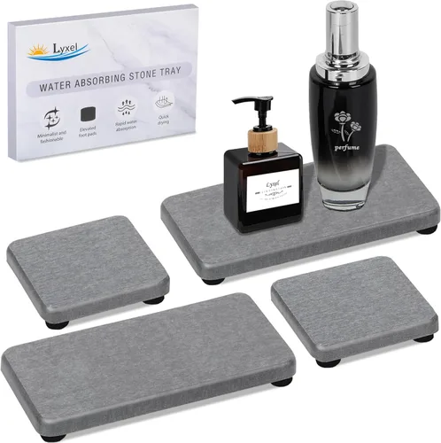 Vista 9 de Bandeja de piedra absorbente de agua para fregadero, bandeja de fregadero de piedra de secado rápido, bandejas de diatomita absorbentes de agua