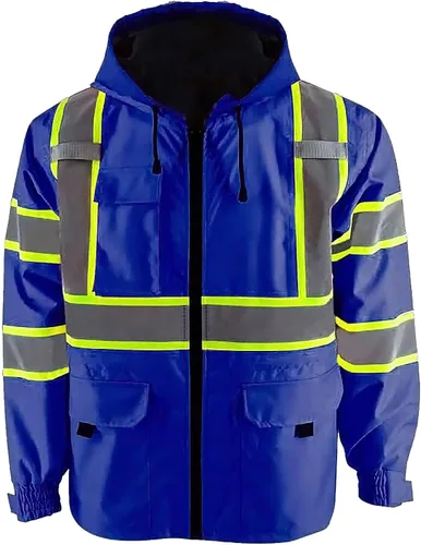 Vista 8 de Chaqueta de seguridad de alta visibilidad ANSI/ISEA Chaqueta reflectante estándar con bolsillo y cremallera