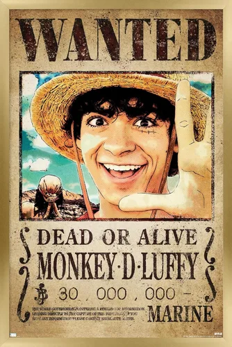 Vista 14 de Trends International Netflix One Piece - Póster de pared de Luffy Wanted, 22.4 pulgadas de largo x 14.7 pulgadas, versión enmarcada en blanco