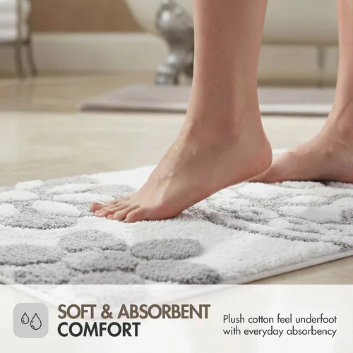Vista 5 de Madison Park Casablanca 100% Cotton Tufted Bathroom Rugs Luxurious Plush Medallion Floral Pattern Bath Mat Absorbent, Quick Dry, Spa Design Shower