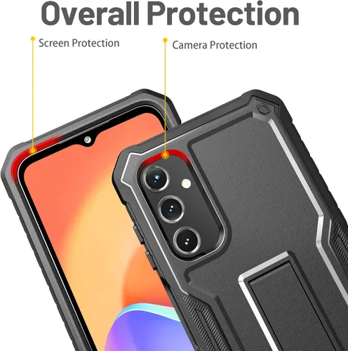 Vista 2 de FITO Funda para Samsung Galaxy A14 5G, doble capa a prueba de golpes resistente para teléfono Samsung A14 con protector de pantalla de vidrio