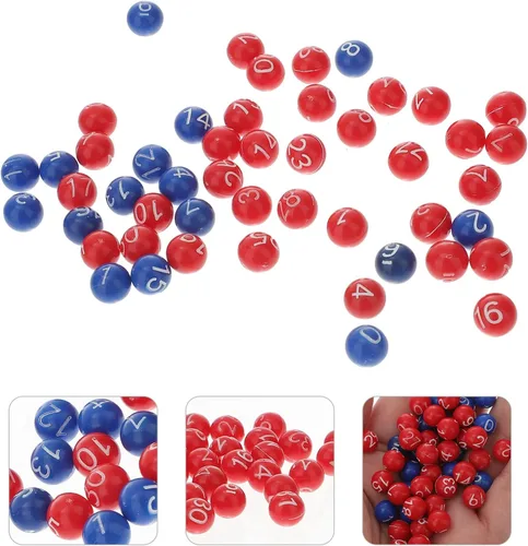 Vista 2 de Zerodeko - 49 bolas de bingo numeradas de 1 a 49 bolas de plástico de repuesto para juegos de bingo, bolas numeradas para juegos de fiesta
