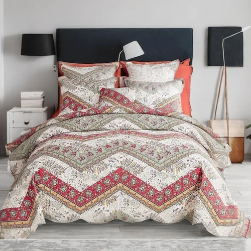 Vista 5 de DaDa Bedding Juego de edredón bohemio con diseño floral, tamaño individual, 2 piezas