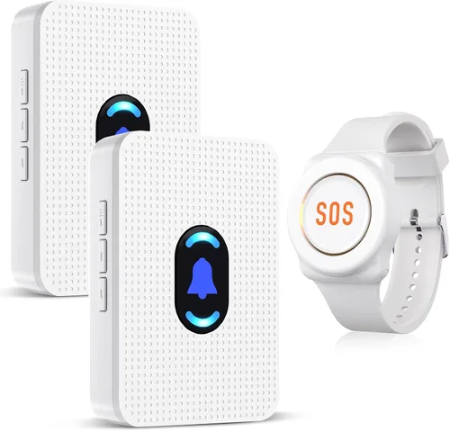 Vista 10 de Daytech Botón de llamada inalámbrico del localizador del cuidador para ancianos en el hogar Sistemas de alerta de vida para personas mayores