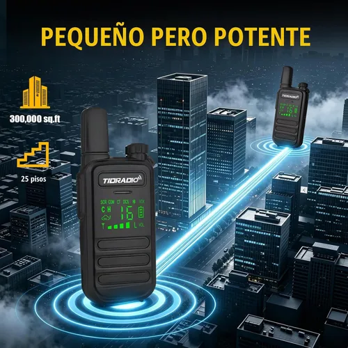 Vista 6 de TIDRADIO Walkie Talkies M11 Plus FRS de largo alcance, programación Bluetooth y cancelación de ruido AI, NOAA, VOX, radios bidireccionales de mano
