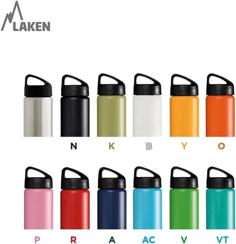 Vista 6 de Laken Thermo Classic - Botella de agua de acero inoxidable aislada al vacío de boca ancha Azul