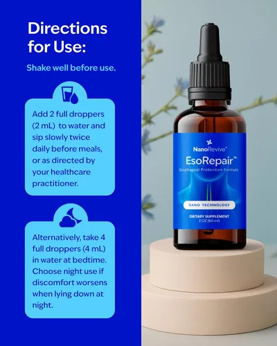 Vista 6 de EsoRepair Nano - Suplementos nano para la salud esofágica para hombres y mujeres - Comodidad digestiva, alivio de acidez estomacal y curación