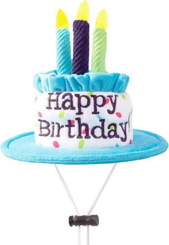 Vista 3 de Juego de sombreros y bufandas bandana para cachorros y gatos con velas coloridas azules para pequeños animes, suministros de fiesta de cumpleaños