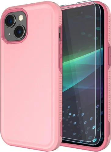 Vista 22 de Diverbox Funda para iPhone 15 [a prueba de golpes] [a prueba de caídas] [protector de pantalla de vidrio templado], funda de protección resistente