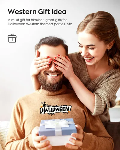 Vista 7 de Elilier Hebilla de cinturón para hombre, vaquero occidental, resistente, regalos para niñosespososadolescenteshombres, para vaquero Rodeo Halloween