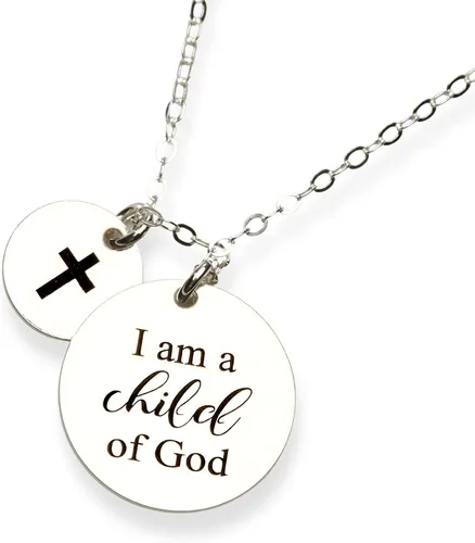 Vista 2 de Personalized Name Date Cross Necklace, Girl Baptism, First Communion, Christening, Confirmation, Christian, Easter, Gift, Gold, Rose, Silver