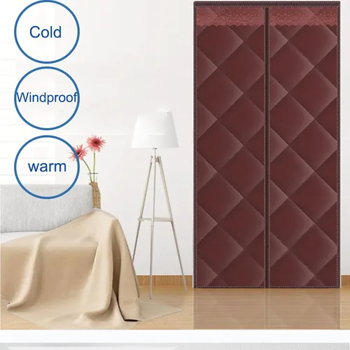 Vista 2 de Cubierta de puerta resistente para invierno de 28 x 79 pulgadas, cálida cortina de puerta resistente al viento, cortinas de puerta para puertas