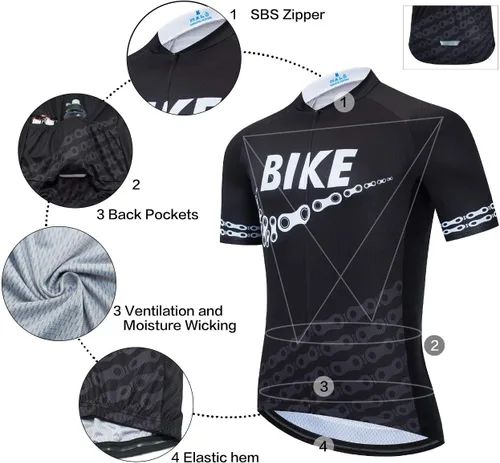 Vista 3 de BIKE BEER Divertido jersey de ciclismo para hombre, tejido transpirable de secado rápido
