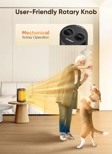 Vista 7 de GiveBest Calentador de espacio, calentadores portátiles de 1500 W para uso en interiores, calentador de cerámica PTC con modos de calefacción