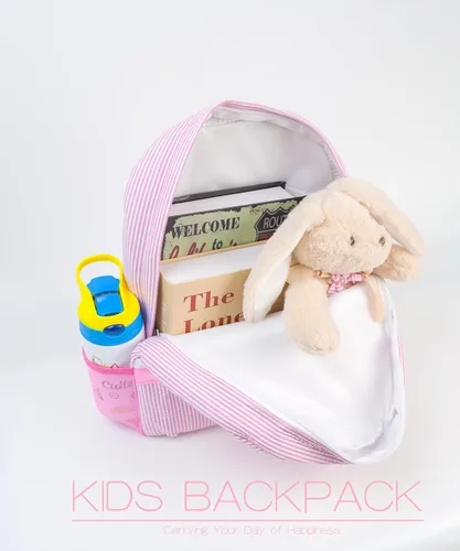 Vista 6 de MTIANG Mochila personalizada para niñas y niños con nombre bordado y bolsas de libros para jardín de infantes, Rosado, Nombre