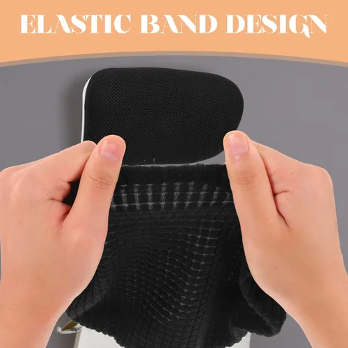 Vista 5 de VOSAREA Fundas para silla de escritorio de oficina, funda para reposacabezas de silla de computadora, funda elástica de repuesto para muebles, funda