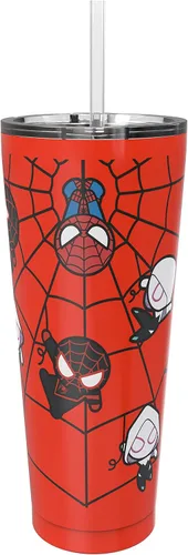Vista 12 de Zak Designs Disney Minnie Mouse - Vaso de viaje de acero inoxidable con aislamiento al vacío con tapa a prueba de salpicaduras, incluye popote